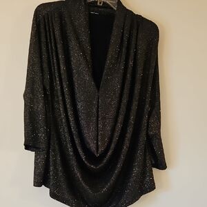 ECI Black and Gold Sparkle Top